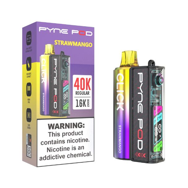 Pyne Pod Click 40,000 Puffs Disposable Strawmango