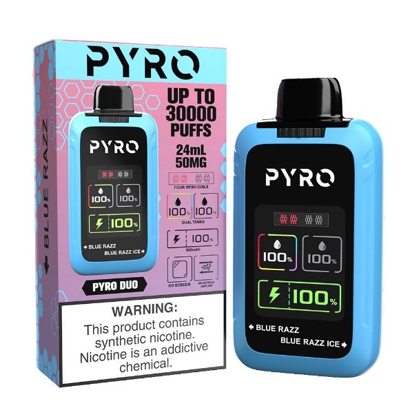 Pyro DUO 30000 Puffs Disposable - Blue Razz / Blue Razz ice