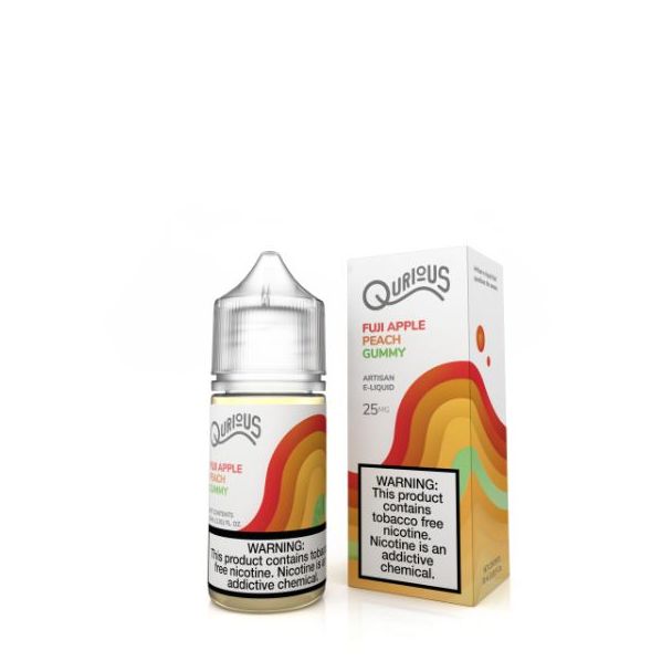 Fuji Apple Peach Gummy Qurious Synthetic Salt E-Liquid Bulk Price!