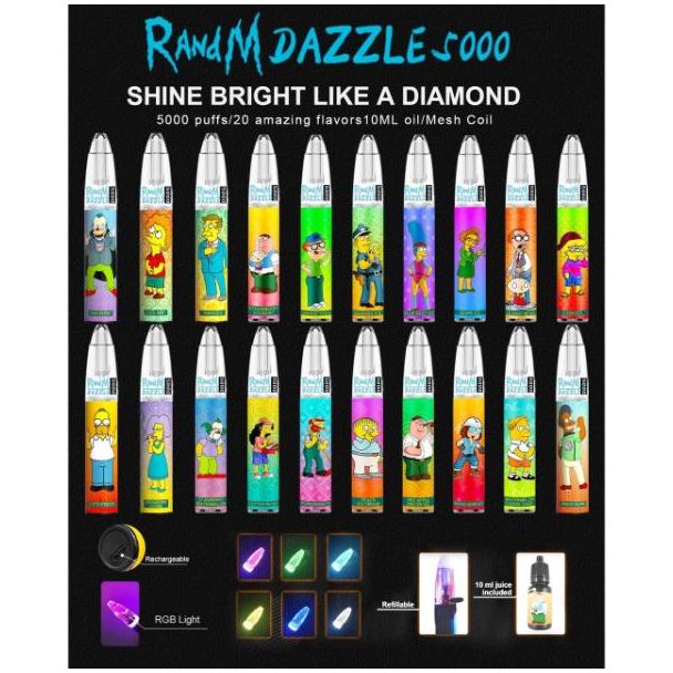 RandM Dazzle 5000 Puffs 10-Pack