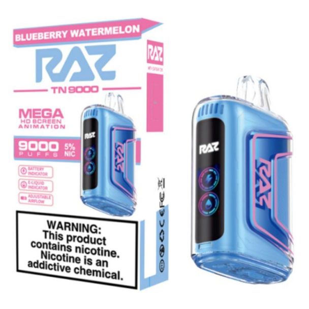 RAZ TN9000 9000 Puffs Disposable Blueberry Watermelon Packaging