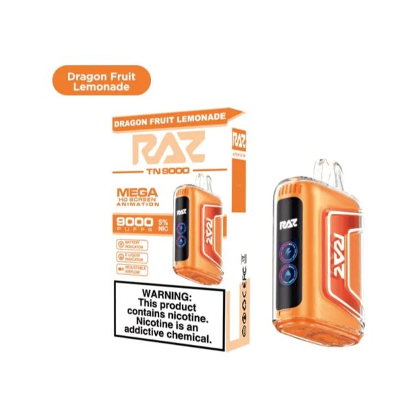 RAZ TN9000 9000 Puffs Disposable Dragon Fruit Lemonade Packaging