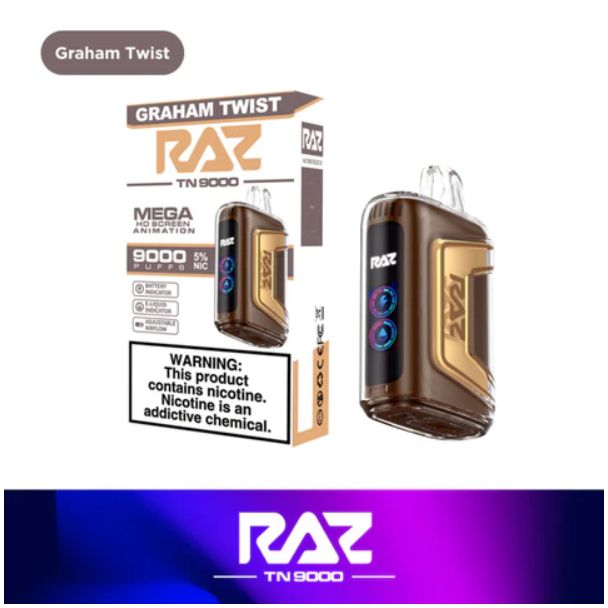 RAZ TN9000 9000 Puffs Disposable Graham Twist Packaging