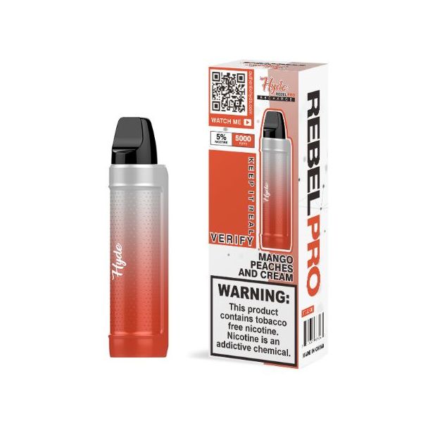 Mango Peaches And Cream Hyde Rebel PRO 5000 Puffs Single Disposable