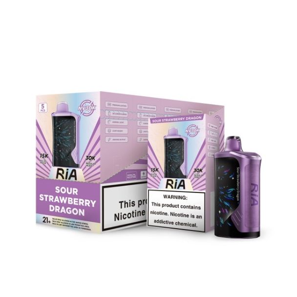 RIA NV30K Disposable Vape - Sour Strawberry Dragon