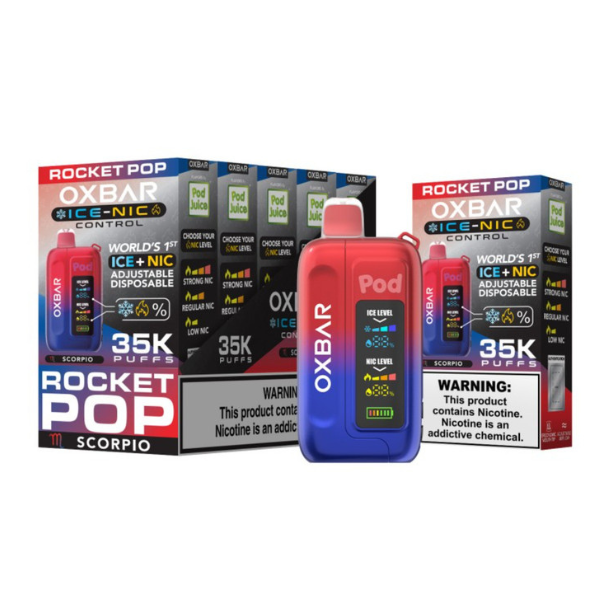 OXBAR x Pod Juice ICE-NIC Control 35,000 Puffs Disposable - Rocket Pop