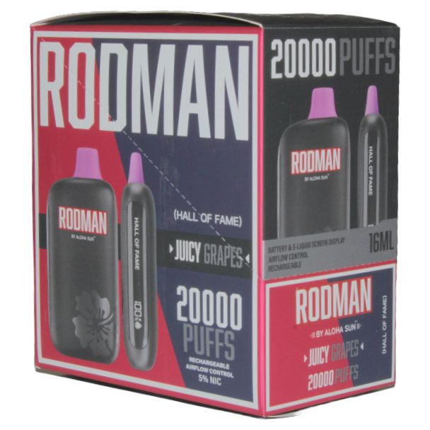 RODMAN by Aloha Sun Disposable, Up to 20000 Puffs Hall of Fame Juicy Grapes