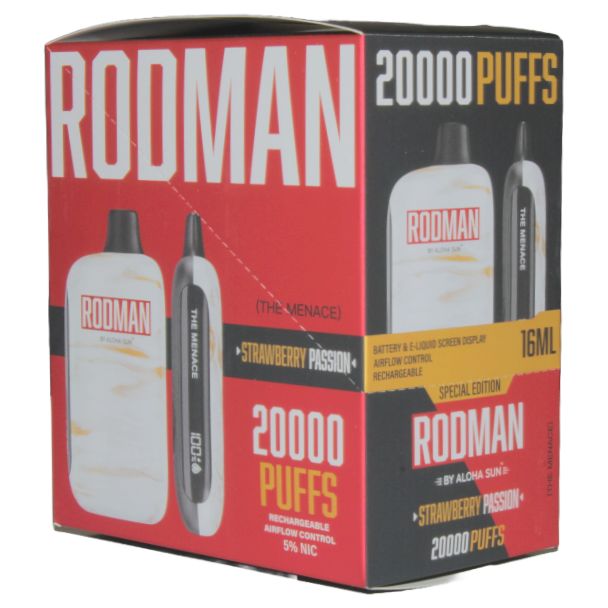 RODMAN by Aloha Sun Disposable, Up to 20000 Puffs The Menace Strawberry Passion
