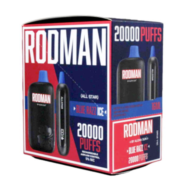 RODMAN by Aloha Sun 20000 Puffs Disposable Blue Razz Ice 5-Pack