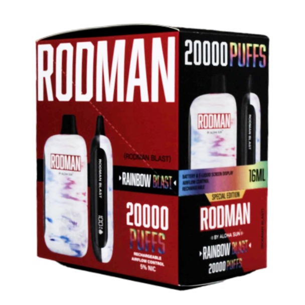 RODMAN by Aloha Sun 20000 Puffs Disposable Rainbow Blast 5-Pack
