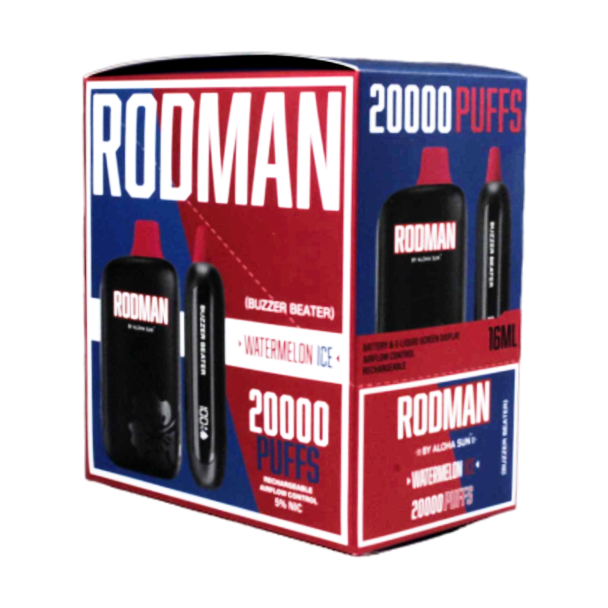 RODMAN by Aloha Sun 20000 Puffs Disposable Watermelon Ice 5-Pack