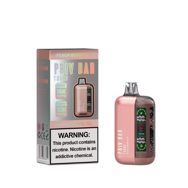 SMOK Priv Bar Turbo 15000 Puffs Disposable Peach Berry Ice