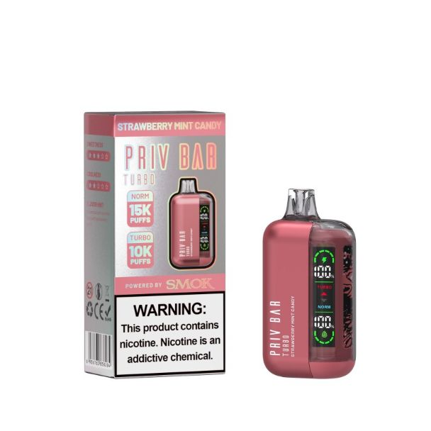 SMOK Priv Bar Turbo 15000 Puffs Disposable Strawberry Mint Candy