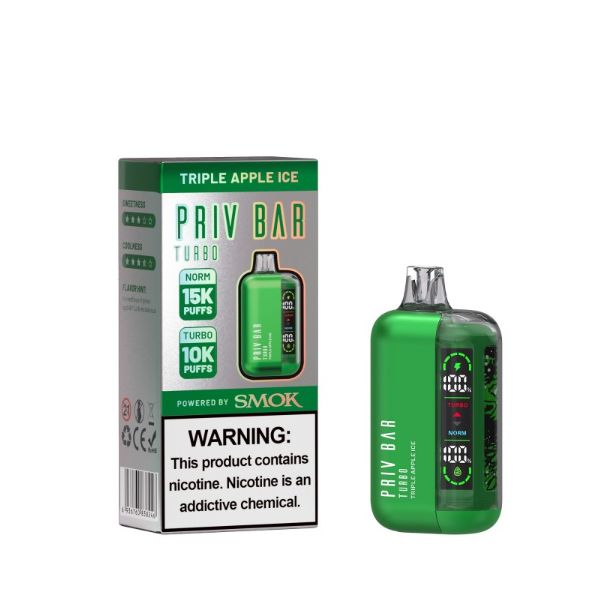 SMOK Priv Bar Turbo 15000 Puffs Disposable Triple Apple Ice
