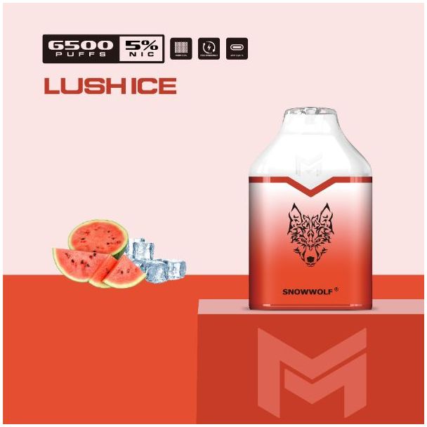 Lush Ice Snowwolf Mino 6500 Puffs Single Disposable Bulk Price!