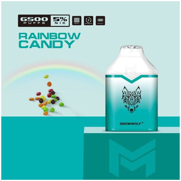 Rainbow Candy Snowwolf Mino 6500 Puffs Single Disposable