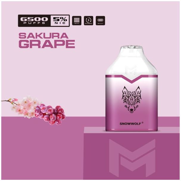 Sakura Grape Snowwolf Mino 6500 Puffs Single Disposable
