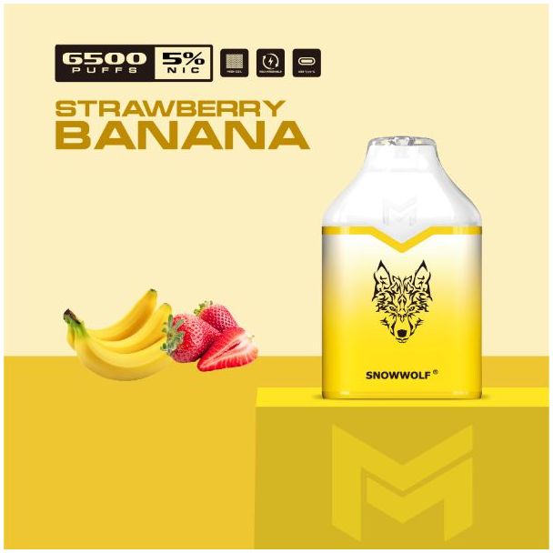 Strawberry Banana Snowwolf Mino 6500 Puffs Single Disposable