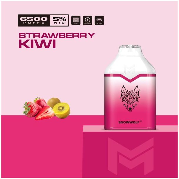 Strawberry Kiwi Snowwolf Mino 6500 Puffs Single Disposable