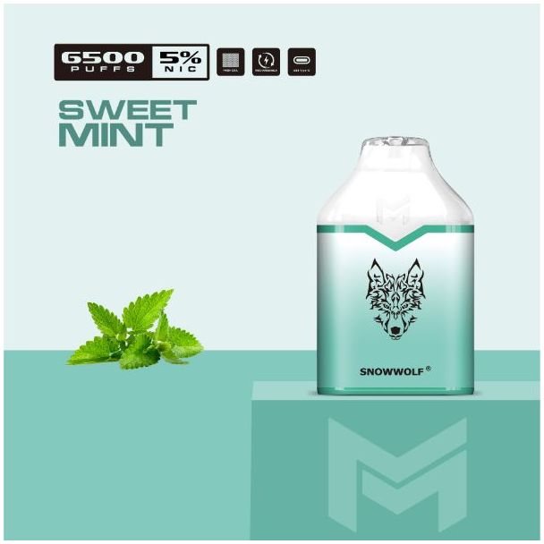 Sweet Mint Snowwolf Mino 6500 Puffs Single Disposable