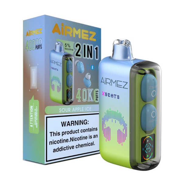 Best Deal AirMez X-Beats 40,000 Puffs Disposable -  Sour Apple Ice