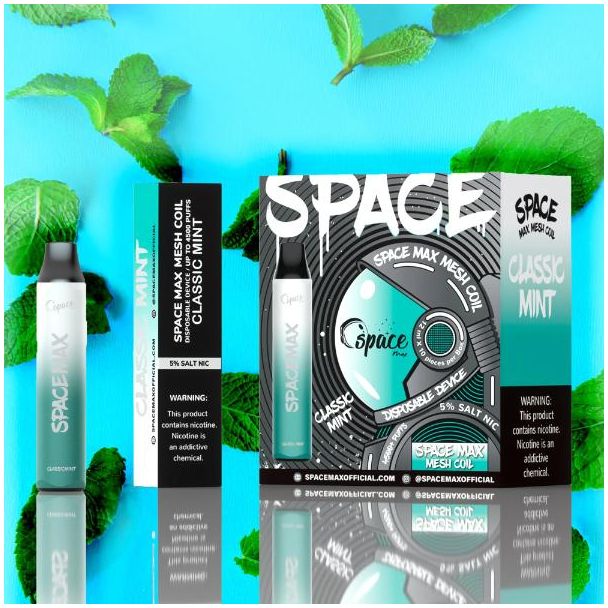 Classic Mint Space Max 4500 Puffs Mesh Disposable 10-Pack Ejuices Wholesale Price!