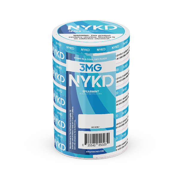 Best Deal NYKD Nicotine Pouches 20ct Can (5 Pack) - Spearmint 3mg