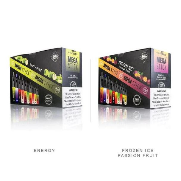 Energy & Frozen Ice Passion Fruit Steam Engine Mega Stick 4000 Puffs Disposable 10-Pack Bulk Deal!