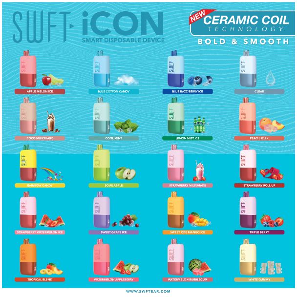 SWFT Icon 7500 Puffs Disposable Ejuices Wholesale flavors