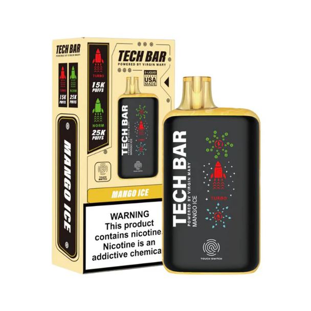 Tech Bar 25000 Puffs Disposable-Single Disposable-5%-25mL - Mango Ice