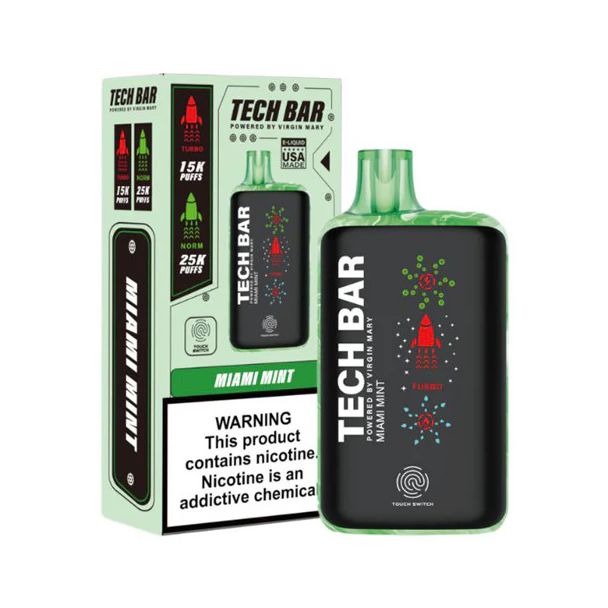 Tech Bar 25000 Puffs Disposable-Single Disposable-5%-25mL - Miami Mint