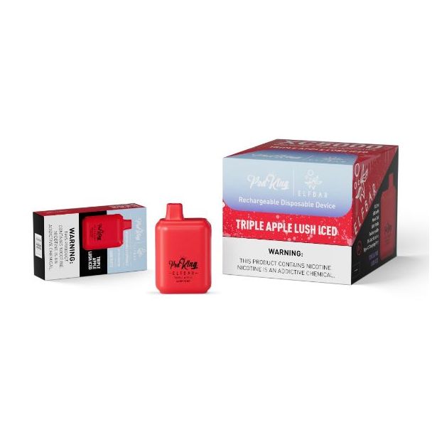 Triple Apple Lush Iced Pod King x Elf Bar XC5000 Disposable 10-Pack