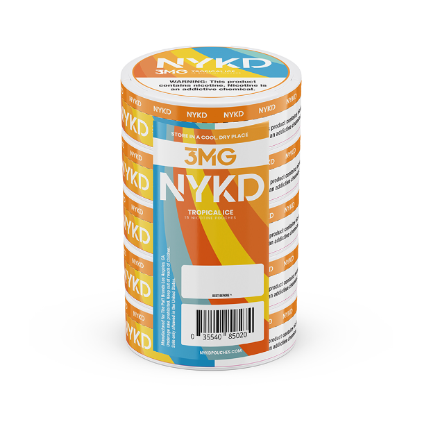 Best Deal NYKD Nicotine Pouches 20ct Can (5 Pack) - Tropical Ice 3mg