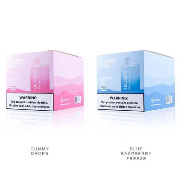 Gummy Drops & Blue Raspberry Freeze Truly Bar 5000 Puffs Disposable 10-Pack Bulk Deal!