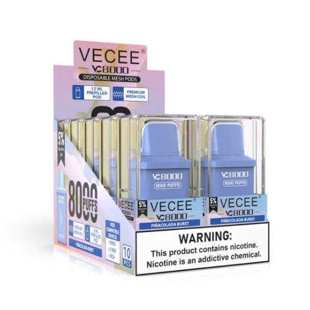 VECEE 8000 Puffs Disposable Replacement Pods - Pinacolada Burst