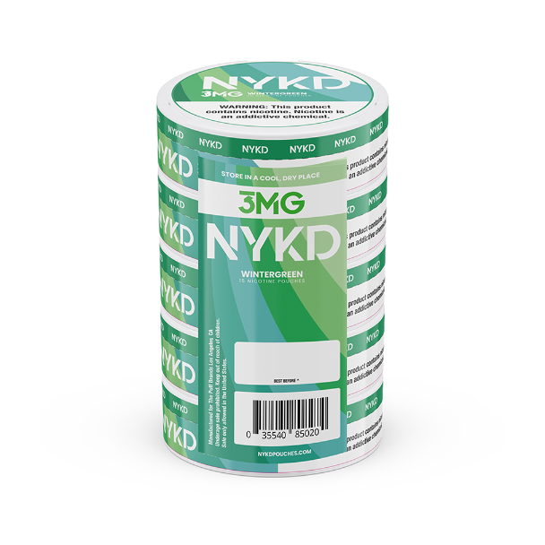 Best Deal NYKD Nicotine Pouches 20ct Can (5 Pack) - Wintergreen 3mg