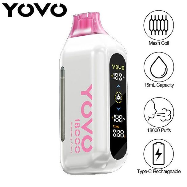 YOVO Ultra 18000 Puffs Disposable Strawberry Cherry